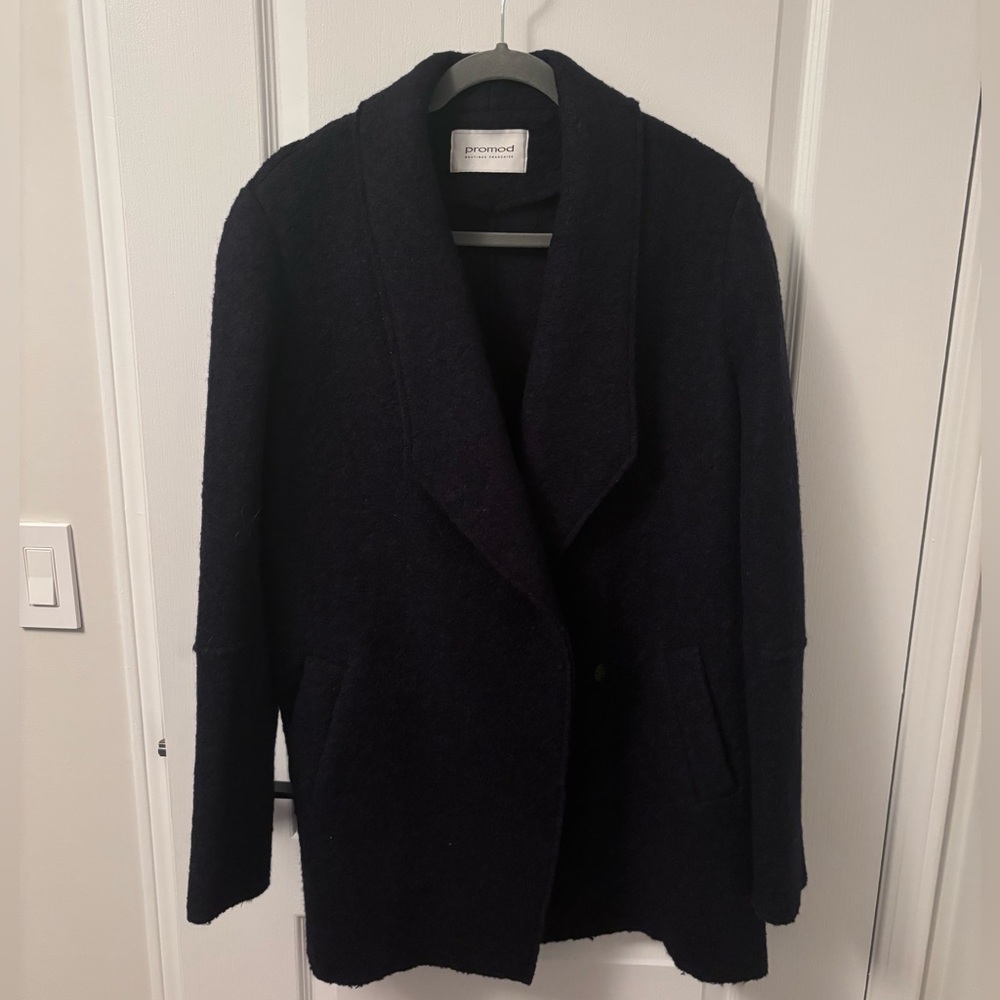Promod Navy Wool Coat